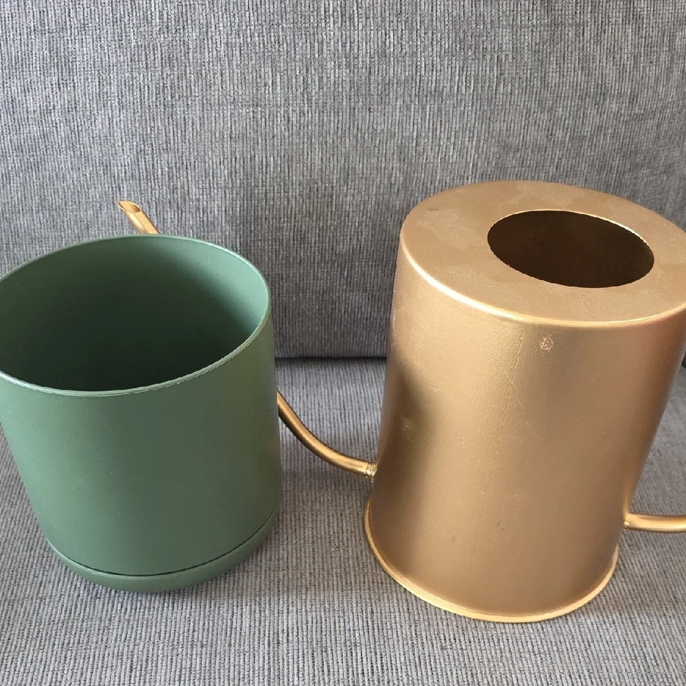 Gold Metal Watering Can – Decorative Home & Garden Accessories, 9 Items, All New
